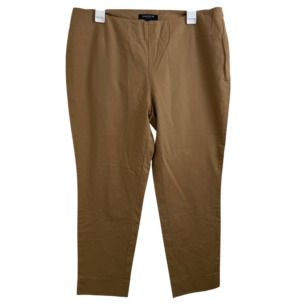 Lafayette‎ 148 New York Stanton Pants Womens 12 Tan Stretch Career Workwear Slim